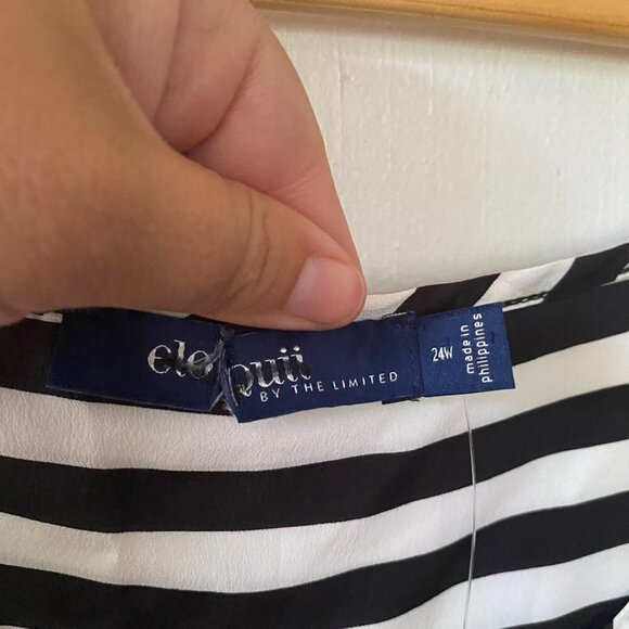 Eloquii Sleeveless Top Women's Plus Size 24 W Black Striped Lightweight NWT - Picture 5 of 10